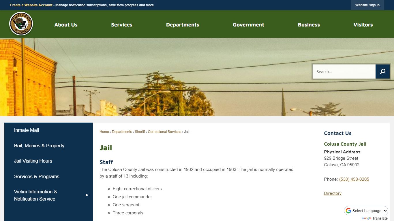 Jail | Colusa County, CA - Official Website