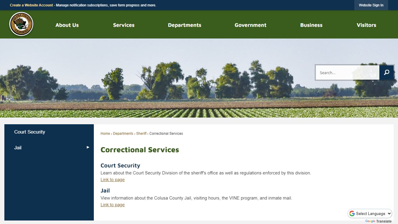 Correctional Services | Colusa County, CA - Official Website