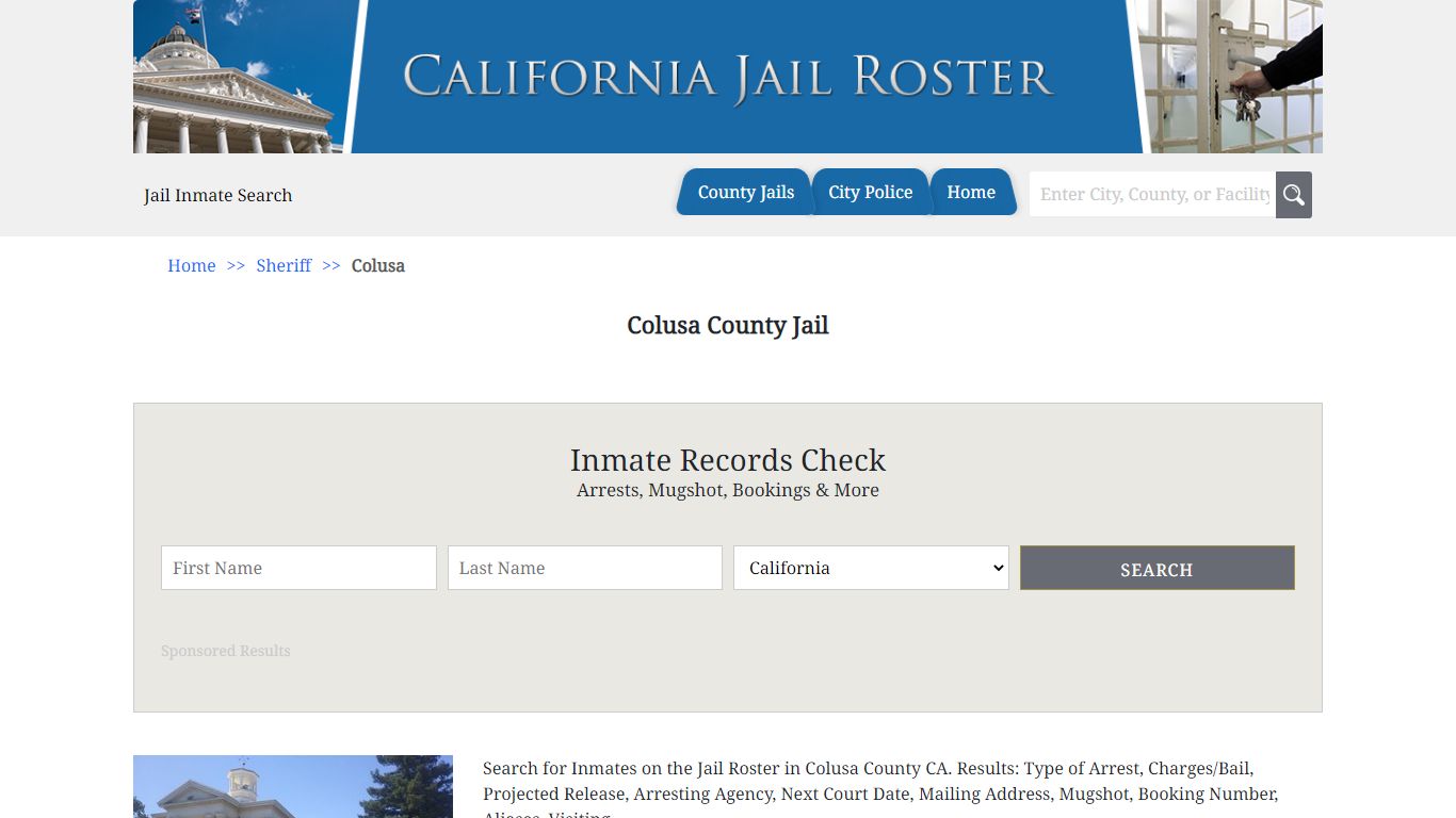 Colusa County Jail | Jail Roster Search